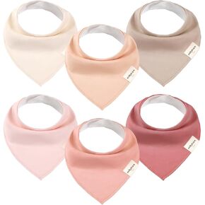 6 Pack Baby Bibs for Teething and Drooling, Organic Infant Bandana Drool Bibs for Boys and Girls, Unisex Color, Soft Cotton Bibs for Newborn - Sakura