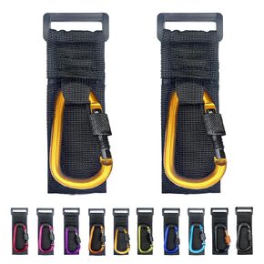[Upgrade]Baby Stroller Hook with Locking, Carry 30 lbs per Stroller Clip, Baby Stroller Accessories & Car Seat Hook for Hanging Diaper Bag, Golf, Shopping and Pet Cart (2 Pcs + Nylon + Black)
