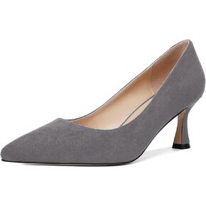 MOVINSTEPS Womens Pointed Toe Evening Sexy Suede Slip On Stiletto Mid Heel Pumps Shoes 2.5 Inch