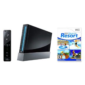 Nintendo Wii Console Black with Wii Sports Resort (Renewed)