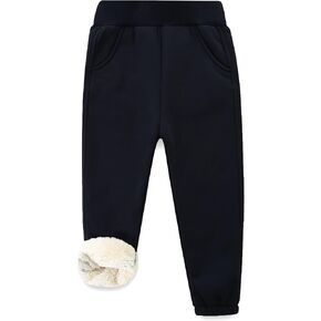 Bumeex Boys Girls' Pull On Sherpa Fleece Lined Winter Warm Sweatpant Jogger Pant 2-14 Years