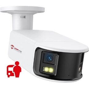 Anpviz 4K Pro 180 Degree Security PoE Camera Outdoor, DS-2CD2387G2P-LSU/SL,Wide Angle IP Camera with Human/Vehicle Detection, Strobe Light and Audible Warning, Two Way Talk, Built-in MicroSD Card Slot