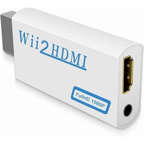 1Pc White Wii to HDMI Converter, Supports 720P, 1080i, 1080P, 480i, 480p, PAL, NTSC, 3.5mm Audio Jack, Easy Plug and Play, No Installation Needed,Cables and Adapters Accessories