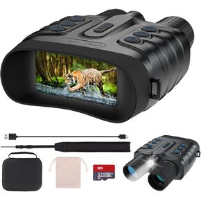 Night Vision Goggles,4K Full-Color Night Vision Binoculars for Adults with 3" HD Screen, 5000mAh Battery & 1968FT Night Vision Range ,32GB Card,850nm Infrared,8X Zoom, Ideal for Camping & Hiking