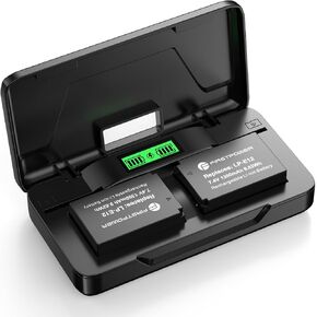 FirstPower LP-E12 Battery 2-Pack 1300mAh with 20W Dual Fast Charger Compatible with Canon EOS M50, M50 Mark II, EOS M, M2, M10, M100, M200, Rebel SL1, PowerShot SX70 HS Digital Cameras