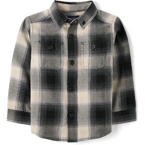 The Children's Place Baby Boys' and Toddler Long Sleeve Button Down Shirt