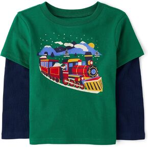 The Children's Place Baby Boys' and Toddler Long Sleeve Everday Casual Knit Shirt
