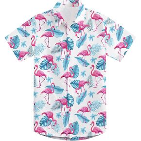2-10T Boys Novelty Hawaiian Short Sleeve Button Down Dress Shirt