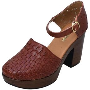 Macarena Collection Women's Flatform Wedge Casual Sandal Huarache Colorful Leather Mexican Style 4237