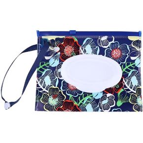 Blue Wet Wipe Dispenser,Portable Refillable Wipe Holder,Reusable Lightweight Wipes Container Case Travel Wet Wipe Pouch Products Diapering Wipes and Holders Wipes and Holders