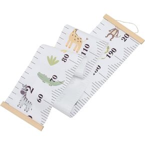 VICASKY 1pc Kids Growth Height Chart,Wood Frame Fabric Canvas Cartoon Height Measurement Ruler Nursery Wall Decals Hanging Ruler from Baby to Adult for Child's Room Decoration in Kuwait