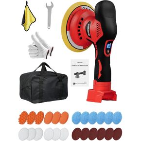 Car Detailing and Polishing Compatible with Dewalt 20V Battery, 5500 RPM Dual-Action Polisher with 6 Variable Speeds
