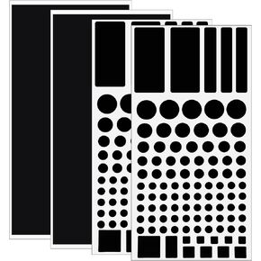 4 Sheets Blackout Stickers, LED Light Blocking Stickers, 50-100% Light Dimming Stickers Blocking Covers for Electronics, Routers, Clocks, TV and Appliances Indicator Lamp