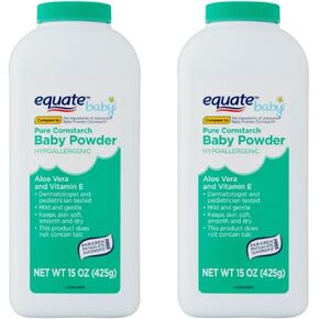 Pure Cornstarch Baby Powder Aloe and Vitamin E (15 oz - 2 Pack)