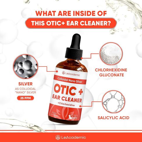 منظف ​​أذن الحيوانات الأليفة والقطط والكلاب | منظف ​​أذن القطط | OTIC+ منظف الأذن للكلاب والقطط والحيوانات الأليفة | محلول تنظيف أذن الحيوانات الأليفة والكلاب | قطرات الأذن للكلاب | منظف ​​الأذن للقطط | منظف ​​أذن الحيوانات الأليفة | 2 أوقية in Kuwait