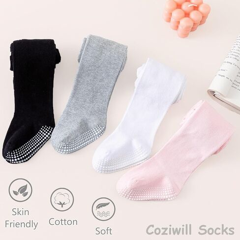 Baby Tights Non Slip Toddler Stockings Tights with Grippers Seamless Soft Cotton Knit Tights Leggings Newborn in Kuwait