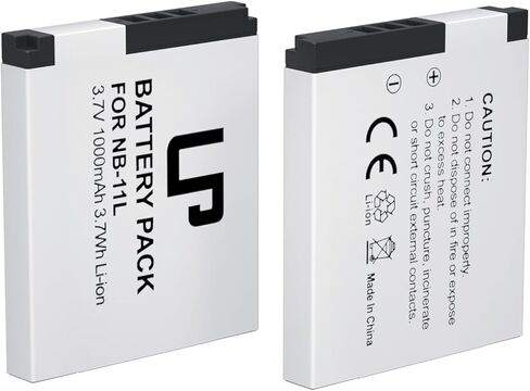 LP NB-11L Battery, 2-Pack 1000mAh Battery Compatible with Canon PowerShot A2300 is, A2400 is, A2500, A2600, A3400 is, A3500 is, A4000 is, ELPH 110 HS, ELPH 130 HS, ELPH 135 is, ELPH 140 is and More in Kuwait