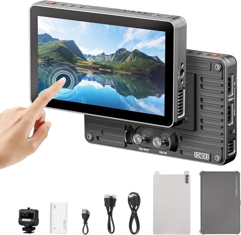 شاشة كاميرا VILTROX DC-X3 تعمل باللمس FHD IPS، 2000 شمعة في المتر المربع 4K SDI HDMI في/خارج طقم شاشة فيديو ميدانية مع غطاء مظلة، LUT ثلاثي الأبعاد، شكل موجي، الرسم البياني وأدوات Vectorscope، أسود in Kuwait