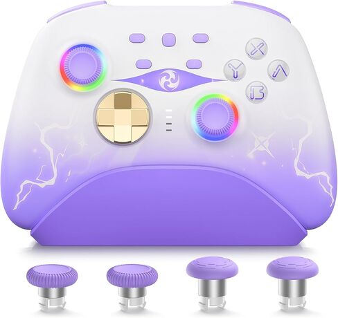 Mytrix PC Controller with Charing Dock, Wireless Bluetooth 2.4G Wired Multi-Platform Controllers Hall Effect Joysticks Hall/Micro 2-in-1 Triggers, 1000Hz Report Rate 4 Macro Keys ABXY MicroSwitch [windows] in Kuwait