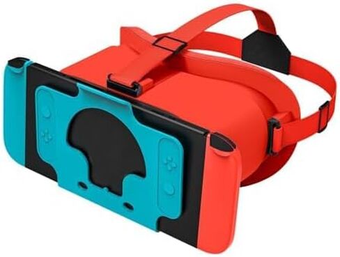 سماعة رأس VR مصممة لجهاز Nintendo Switch & Switch OLED، نظارات الواقع الافتراضي مع عدسات HD قابلة للتعديل، حزام الرأس، نظارات ثلاثية الأبعاد لجهاز Nintendo Switch OLED (أحمر) in Saudi Arabia