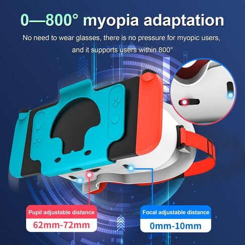 سماعة رأس VR مصممة لجهاز Nintendo Switch & Switch OLED، نظارات الواقع الافتراضي مع عدسات HD قابلة للتعديل، حزام الرأس، نظارات ثلاثية الأبعاد لجهاز Nintendo Switch OLED (أحمر) in Saudi Arabia