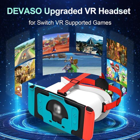 سماعة رأس VR مصممة لجهاز Nintendo Switch & Switch OLED، نظارات الواقع الافتراضي مع عدسات HD قابلة للتعديل، حزام الرأس، نظارات ثلاثية الأبعاد لجهاز Nintendo Switch OLED (أحمر) in Saudi Arabia
