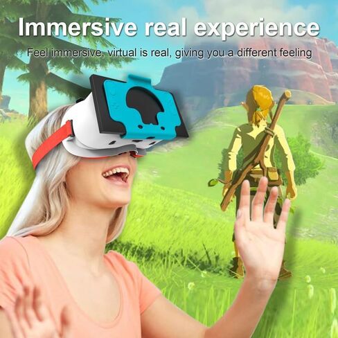 سماعة رأس VR مصممة لجهاز Nintendo Switch & Switch OLED، نظارات الواقع الافتراضي مع عدسات HD قابلة للتعديل، حزام الرأس، نظارات ثلاثية الأبعاد لجهاز Nintendo Switch OLED (أحمر) in Saudi Arabia