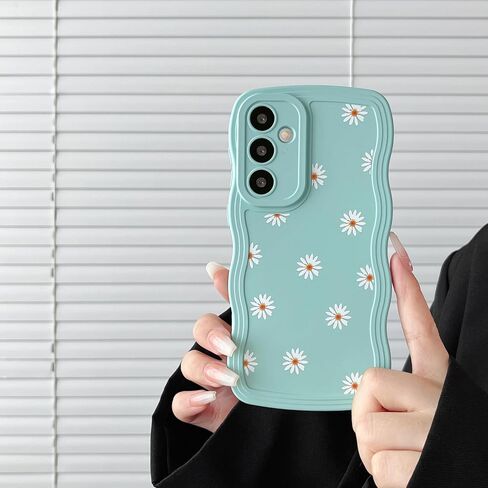 ZTOFERA متوافق مع حافظة Samsung Galaxy S23 FE 5G، إطار مموج فريد من نوعه بنمط ديزي، تغطية كاملة من السيليكون السائل الناعم المقاوم للصدمات وحافظة واقية للعدسات لهاتف Samsung S23 FE، بيج in Saudi Arabia