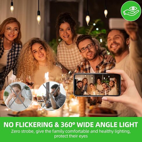 مصابيح شمعدان E12 LED قابلة للتعتيم بقدرة 60 وات مكافئة، 2700K أبيض دافئ 700 لومن مصابيح إضاءة ثريا، 6 وات طرف اللهب CA11 لمبات ضوء الشموع، 90+CRI، 12 حزمة in Saudi Arabia