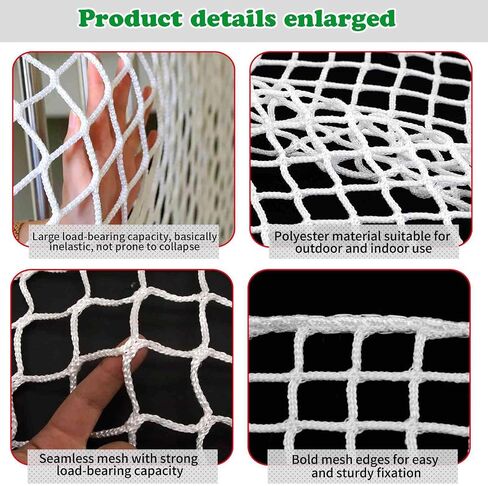 Stair Netting Child Safety Rope Net for Pets，Apartment，Balcony，Trampoline，Playground，Driveway Net for Kids Safety，Sports Netting Baseball Softball Net (Black, 3.3FTx6.6FT) in Saudi Arabia