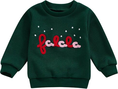 FIOMVA Valentines Day Baby Girl Outfit Toddler Embroidery Heart Sweatshirt Infant Long Sleeve Sweater Fall Winter Clothes in Saudi Arabia