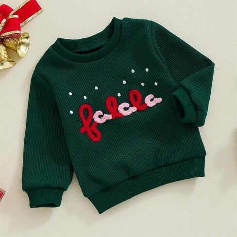 FIOMVA Valentines Day Baby Girl Outfit Toddler Embroidery Heart Sweatshirt Infant Long Sleeve Sweater Fall Winter Clothes in Saudi Arabia
