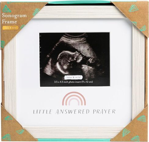 Kate & Milo You Are So Loved Shadowbox Frame, Newborn Keepsake Box, Baby Memento Frame, Baby Girl or Baby Boy Nursery Décor, Handprint and Footprint Ink Pad Included, Linen Mat, White in Saudi Arabia