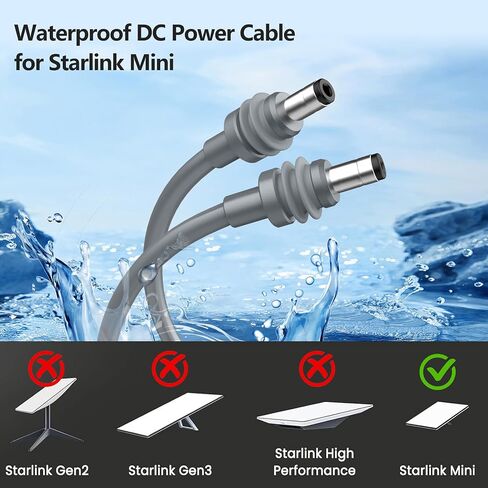 USB C to DC Power Cable for Starlink Mini - 2 Pack Starlink Mini USB C to DC 20V 5A Barrel Jack Cable, Starlink Mini USB C Cable for 65W+ PD Power Bank, Max Power 140W, 2M/6.5FT in Saudi Arabia