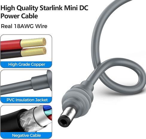 USB C to DC Power Cable for Starlink Mini - 2 Pack Starlink Mini USB C to DC 20V 5A Barrel Jack Cable, Starlink Mini USB C Cable for 65W+ PD Power Bank, Max Power 140W, 2M/6.5FT in Saudi Arabia