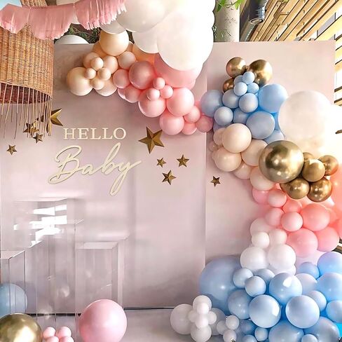 Urwonderbox Hello Baby Party Sign for Baby Shower Decorations, Baby Announcement Sign, Wooden Birth Announcement Sign Welcome Newborn Sign for Gender Reveal Backdrop Pregnancy Wall Decor (Wood) in Saudi Arabia