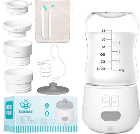 Portable Bottle Warmer for Travel with Fast 4 Heat Settings & Burn Protection, Leak-Proof & Safe Rechargeable Baby Bottle Warmer for Breastmilk, Formula or Water in Saudi Arabia