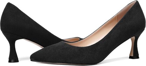 MOVINSTEPS Womens Pointed Toe Evening Sexy Suede Slip On Stiletto Mid Heel Pumps Shoes 2.5 Inch in Kuwait