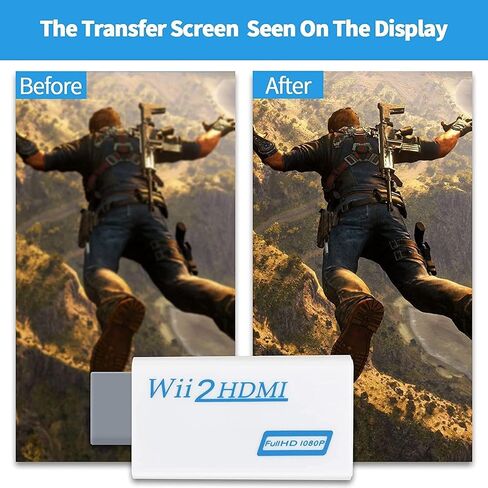 محول Wii إلى HDMI، يدعم 720P، 1080i، 1080P، 480i، 480p، PAL، NTSC، مقبس صوت 3.5 مم، سهولة التوصيل والتشغيل، لا حاجة إلى تركيب كابلات ومحولات in Saudi Arabia