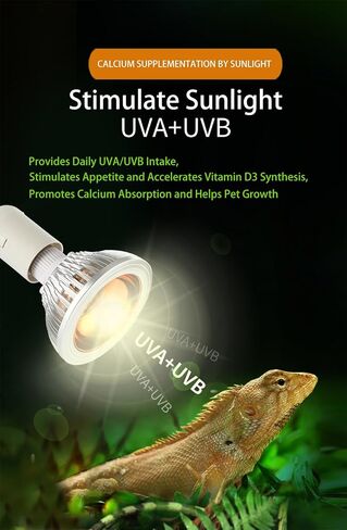 LED UVB Light for Reptiles, 12W UVB 10.0 LED UVB Bulb for Reptile, High Output Full Spectrum Sunlamp UVA UVB Reptile Light for Bearded Dragon, Gecko, Lizard, Snake, Turtle in Saudi Arabia