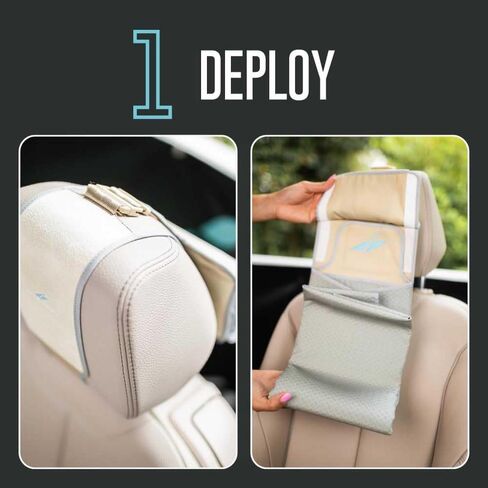 Stowable Waterproof Car Seat Protectors | Made from 100% Recycled Textiles | Dirt & Spill Repellent, Slip-Proof Silicone Backing | Machine Washable Seat Protectors for Car, Truck - Cream in Saudi Arabia