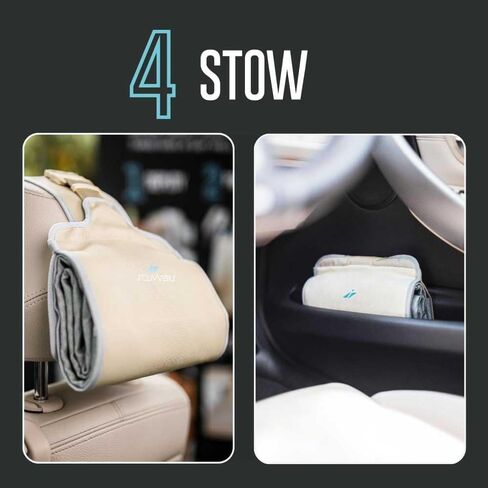 Stowable Waterproof Car Seat Protectors | Made from 100% Recycled Textiles | Dirt & Spill Repellent, Slip-Proof Silicone Backing | Machine Washable Seat Protectors for Car, Truck - Cream in Saudi Arabia