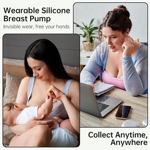 Wearable Breast Pump, Passive Breast Milk Collector Shell, Manual Silicone Breast Pump for Newborns, Breastfeeding Essentials, 3.4oz/100ml, 2 Count in Saudi Arabia