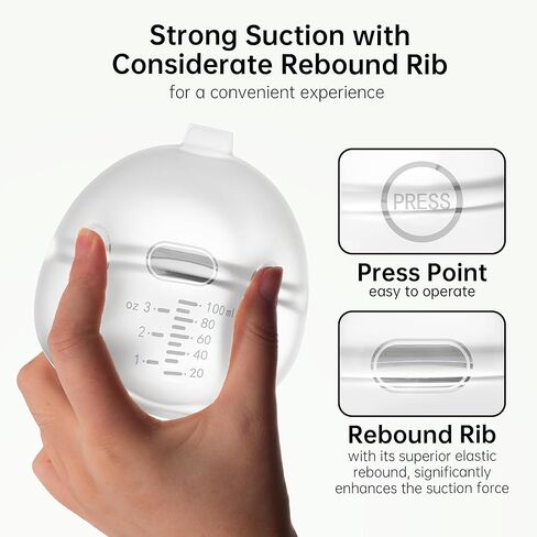 Wearable Breast Pump, Passive Breast Milk Collector Shell, Manual Silicone Breast Pump for Newborns, Breastfeeding Essentials, 3.4oz/100ml, 2 Count in Saudi Arabia
