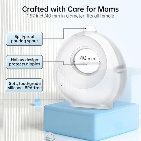 Wearable Breast Pump, Passive Breast Milk Collector Shell, Manual Silicone Breast Pump for Newborns, Breastfeeding Essentials, 3.4oz/100ml, 2 Count in Saudi Arabia