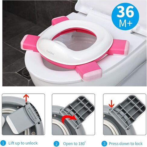 Funbliss Folding Potty Seat for Boys and Girls - Portable Toilet for Potty Training - Toddler Potty Seat for Travel - Easy to Use and Clean - Suitable for Ages 1-8 - Lightweight and Collapsible in Saudi Arabia