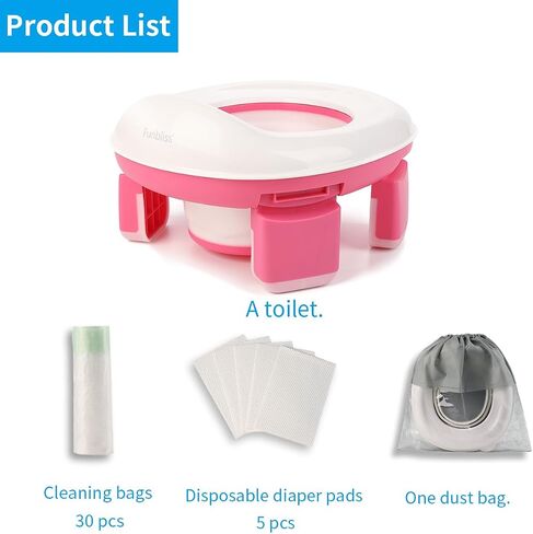 Funbliss Folding Potty Seat for Boys and Girls - Portable Toilet for Potty Training - Toddler Potty Seat for Travel - Easy to Use and Clean - Suitable for Ages 1-8 - Lightweight and Collapsible in Saudi Arabia