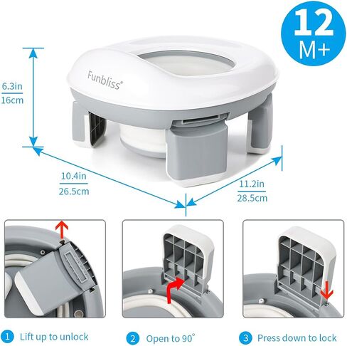 Funbliss Folding Potty Seat for Boys and Girls - Portable Toilet for Potty Training - Toddler Potty Seat for Travel - Easy to Use and Clean - Suitable for Ages 1-8 - Lightweight and Collapsible in Saudi Arabia