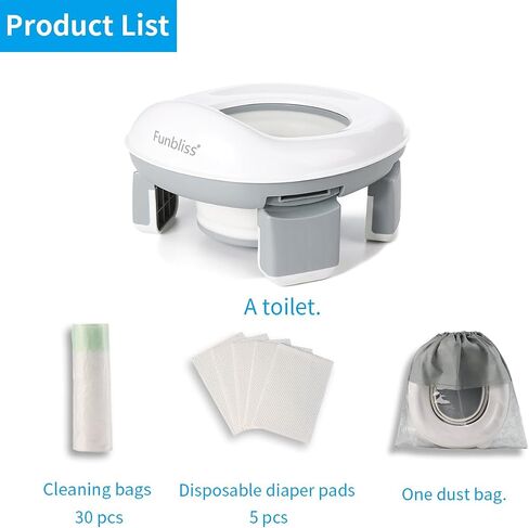 Funbliss Folding Potty Seat for Boys and Girls - Portable Toilet for Potty Training - Toddler Potty Seat for Travel - Easy to Use and Clean - Suitable for Ages 1-8 - Lightweight and Collapsible in Saudi Arabia