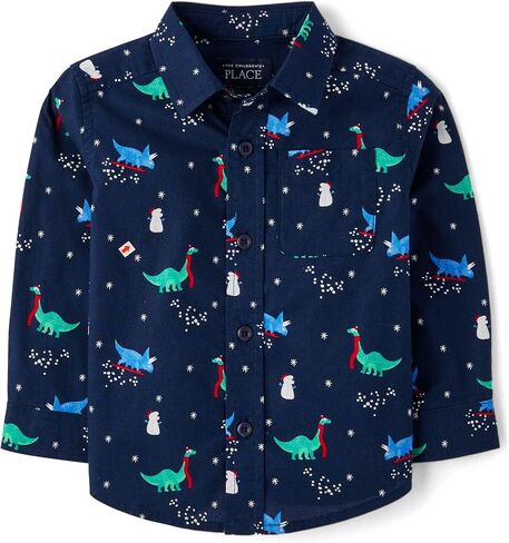 The Children's Place Baby Boys' and Toddler Long Sleeve Button Down Shirt in Saudi Arabia